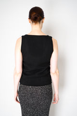 Amina Rubinacci Knit Tweed Sequin Embellished Sleeveless Top in Black Vancouver. Shop Online or in Store.
