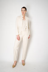 Amina Rubinacci Knit Tweed Sequin Embellished Sleeveless Top in Off-White Vancouver. Shop Online or in Store.