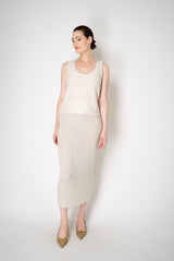 Amina Rubinacci Knit Tweed Sequin Embellished Sleeveless Top in Off-White Vancouver. Shop Online or in Store.