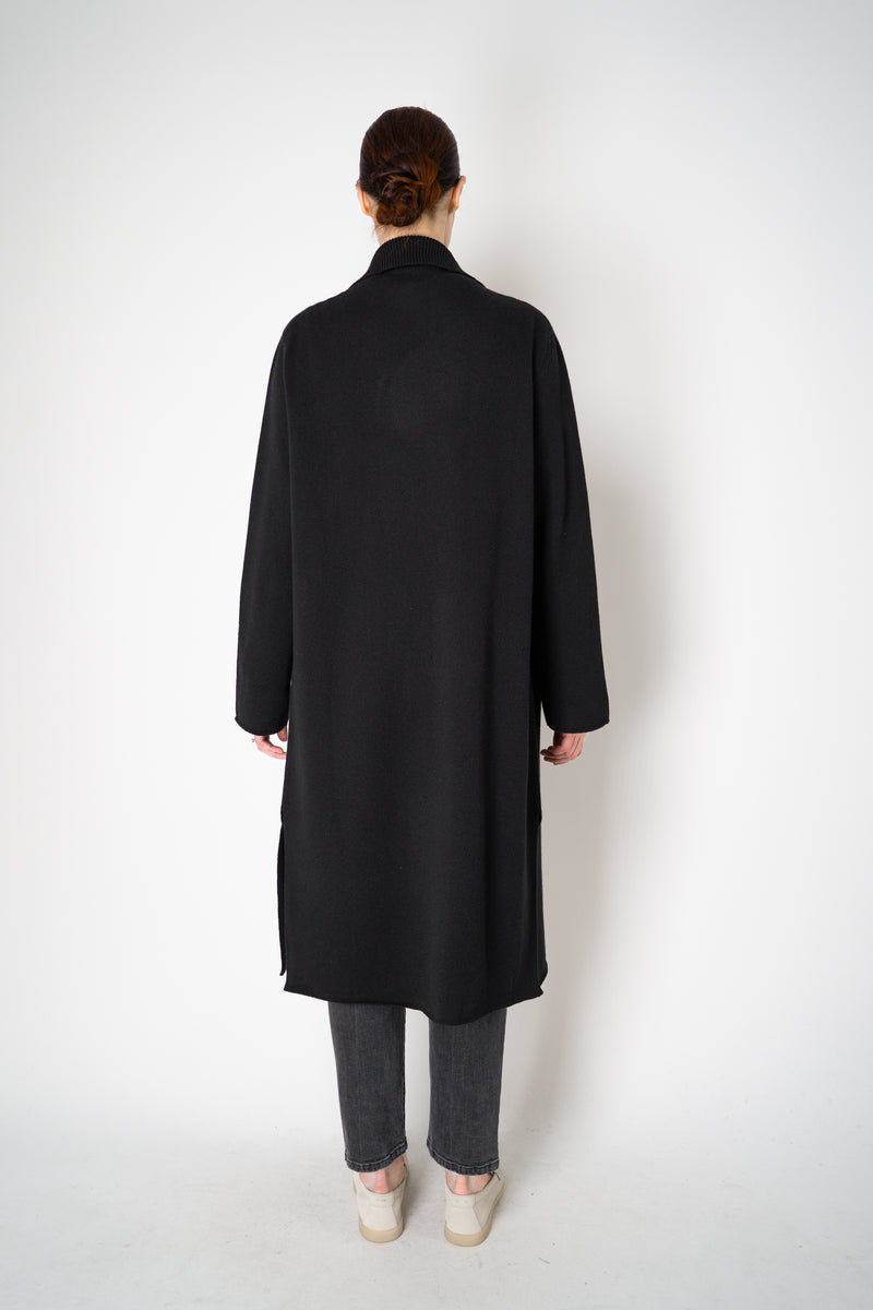 Amina Rubinacci Long Knit Open Front Cardigan in Black Vancouver. Shop Online or in Store.
