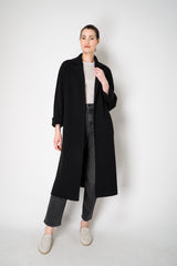 Amina Rubinacci Long Knit Open Front Cardigan in Black Vancouver. Shop Online or in Store.