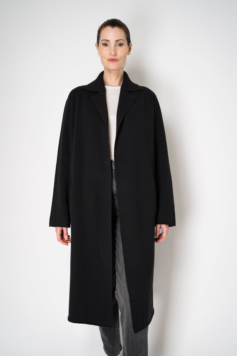 Amina Rubinacci Long Knit Open Front Cardigan in Black Vancouver. Shop Online or in Store.