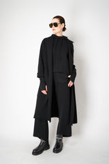 Amina Rubinacci Long Knit Open Front Cardigan in Black Vancouver. Shop Online or in Store.