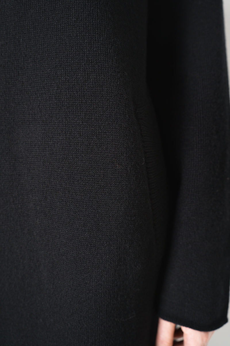 Amina Rubinacci Long Knit Open Front Cardigan in Black Vancouver. Shop Online or in Store.