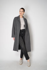 Amina Rubinacci Long Knit Open Front Cardigan in Grey Vancouver. Shop Online or in Store.