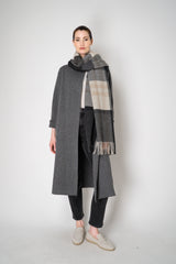 Amina Rubinacci Long Knit Open Front Cardigan in Grey Vancouver. Shop Online or in Store.