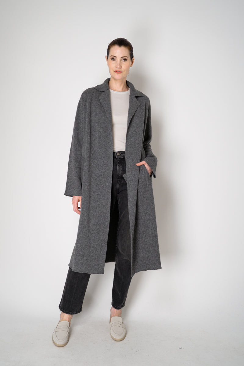 Amina Rubinacci Long Knit Open Front Cardigan in Grey Vancouver. Shop Online or in Store.