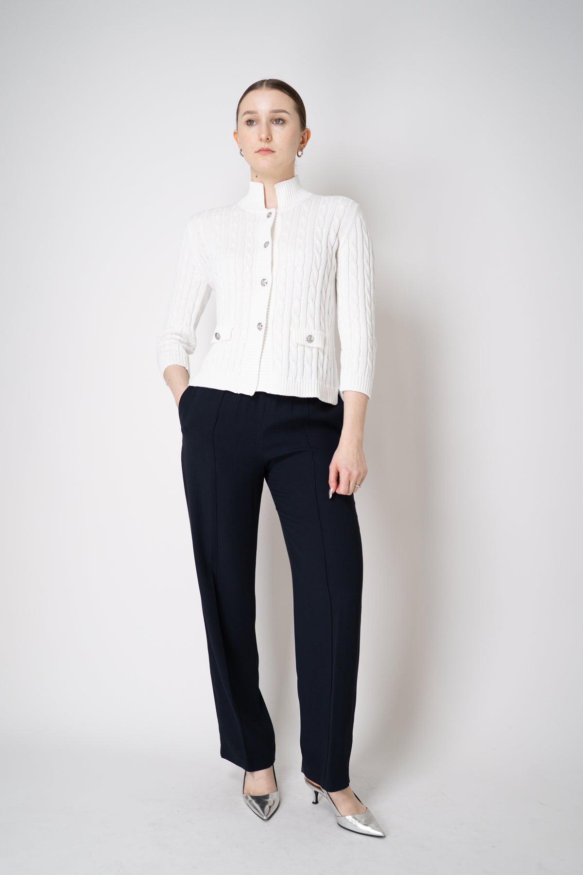 アミナルビナッチ ニットカーディガン AMINA RUBINACCI 襟付き SWEATERS AND CARDIGANS – Amina Rubinacci