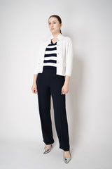 Amina Rubinacci Organic Cotton Knit Striped Vest Top in Navy and White Vancouver. Shop Online or in Store.