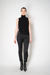 Amina Rubinacci Sequin Knit Turtleneck with Hip Cut-Out in Black Vancouver. Shop Online or in Store.
