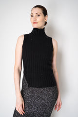 Amina Rubinacci Sequin Knit Turtleneck with Hip Cut-Out in Black Vancouver. Shop Online or in Store.