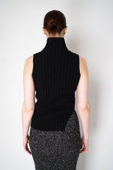 Amina Rubinacci Sequin Knit Turtleneck with Hip Cut-Out in Black Vancouver. Shop Online or in Store.