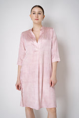 Amina Rubinacci Silk Shirt Dress in Pink and White Stripes Vancouver. Shop Online or in Store.