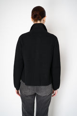 Amina Rubinacci Stockinette Stitch Wool Cropped Jacket in Black Vancouver. Shop Online or in Store.