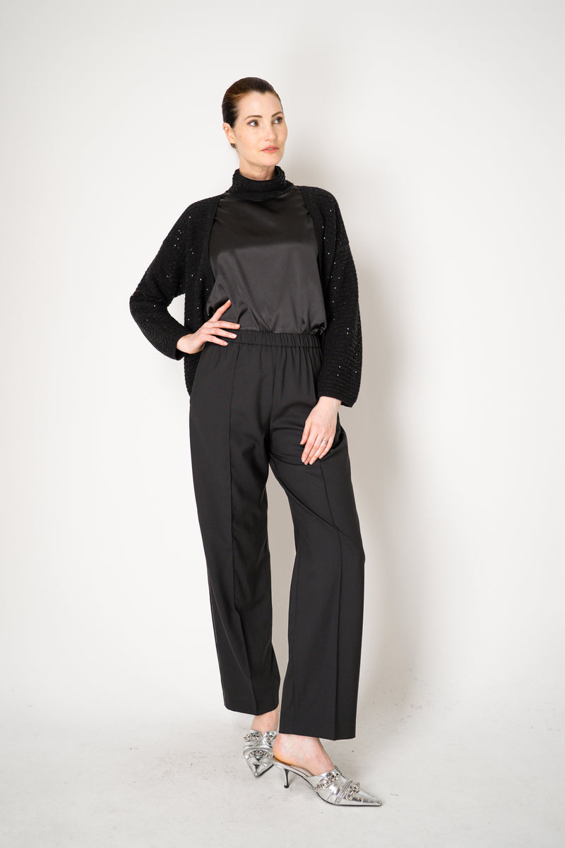 Amina Rubinacci Stretch Knit Ribbed Sequin Cardigan in Black Vancouver. Shop Online or in Store.