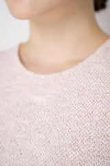 Amina Rubinacci Stretch Knit Sequined Shift Dress in Light Pink Vancouver. Shop Online or in Store.
