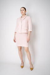 Amina Rubinacci Stretch Knit Sequined Shift Dress in Light Pink Vancouver. Shop Online or in Store.