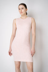 Amina Rubinacci Stretch Knit Sequined Shift Dress in Light Pink Vancouver. Shop Online or in Store.
