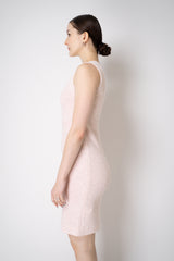 Amina Rubinacci Stretch Knit Sequined Shift Dress in Light Pink Vancouver. Shop Online or in Store.