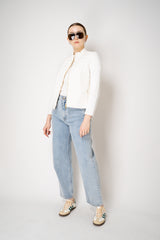 Amina Rubinacci Stretch Weave Linen Jacket with Padded Front in White Vancouver. Shop Online or in Store.