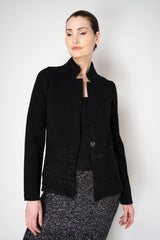 Amina Rubinacci Wool Cashmere Knit Cardigan Jacket with Sequined Hem in Black Vancouver. Shop Online or in Store.