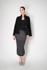 Amina Rubinacci Wool Cashmere Knit Cardigan Jacket with Sequined Hem in Black Vancouver. Shop Online or in Store.
