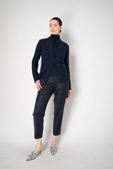 Amina Rubinacci Wool Cashmere Knit Sequined Cardigan in Navy Vancouver. Shop Online or in Store.