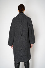Amina Rubinacci Wool Viscose Knit Single Breasted Cardigan in Grey and Black Vancouver. Shop Online or in Store.
