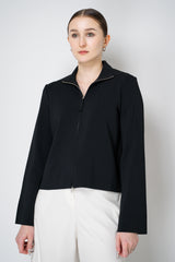 Annette Gortz Collared Cropped Milano-Knit Jacket in Black Vancouver. Shop Online or in Store.