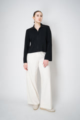 Annette Gortz Collared Cropped Milano-Knit Jacket in Black Vancouver. Shop Online or in Store.
