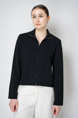 Annette Gortz Collared Cropped Milano-Knit Jacket in Black Vancouver. Shop Online or in Store.