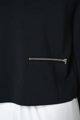 Annette Gortz Collared Cropped Milano-Knit Jacket in Black Vancouver. Shop Online or in Store.