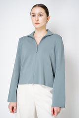 Annette Gortz Collared Cropped Milano-Knit Jacket in Blue Vancouver. Shop Online or in Store.