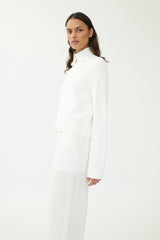 Annette Gortz Collared Cropped Milano-Knit Jacket in White Vancouver. Shop Online or in Store.