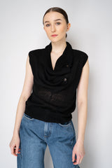 Annette Gortz Cowl Neck Knitted Linen Top in Black Vancouver. Shop Online or in Store.