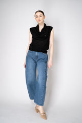 Annette Gortz Cowl Neck Knitted Linen Top in Black Vancouver. Shop Online or in Store.