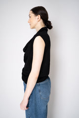 Annette Gortz Cowl Neck Knitted Linen Top in Black Vancouver. Shop Online or in Store.