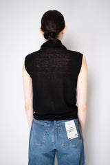Annette Gortz Cowl Neck Knitted Linen Top in Black Vancouver. Shop Online or in Store.