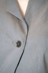 Annette Gortz Crisp Linen Blend Long Tailored Jacket in Anthracite Grey Vancouver. Shop Online or in Store.
