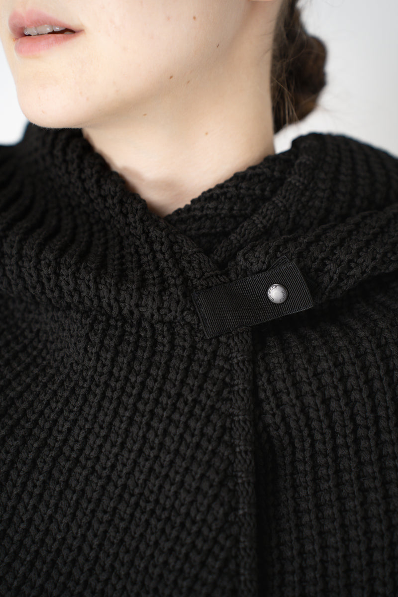 Annette Gortz Cropped Knit Jacket with Hood in Black Vancouver. Shop Online or in Store.