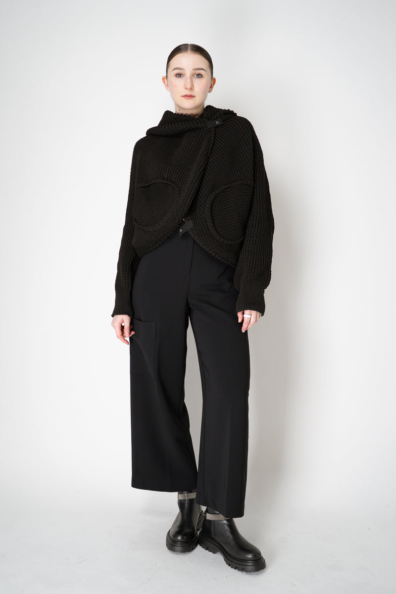 Annette Gortz Cropped Knit Jacket with Hood in Black Vancouver. Shop Online or in Store.