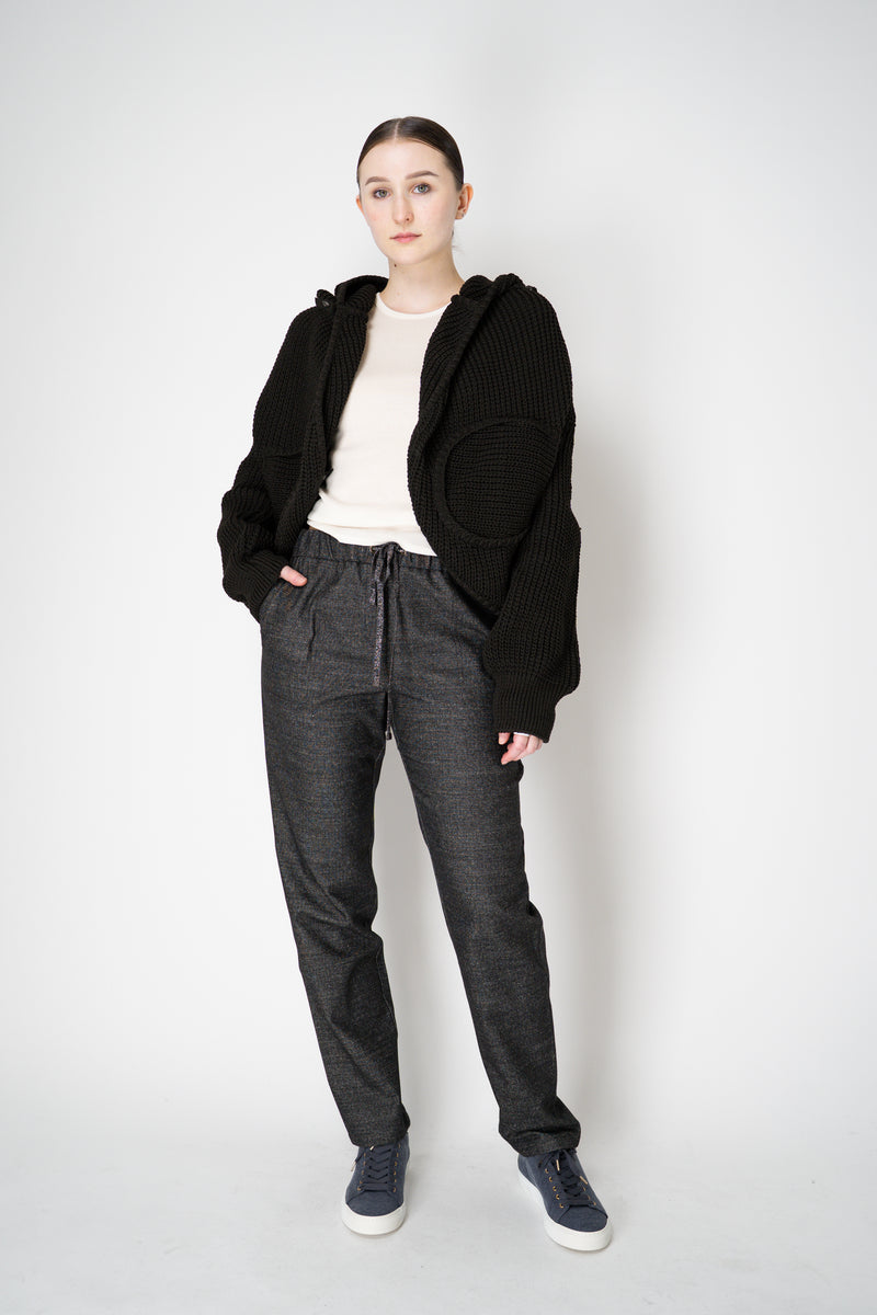 Annette Gortz Cropped Knit Jacket with Hood in Black Vancouver. Shop Online or in Store.