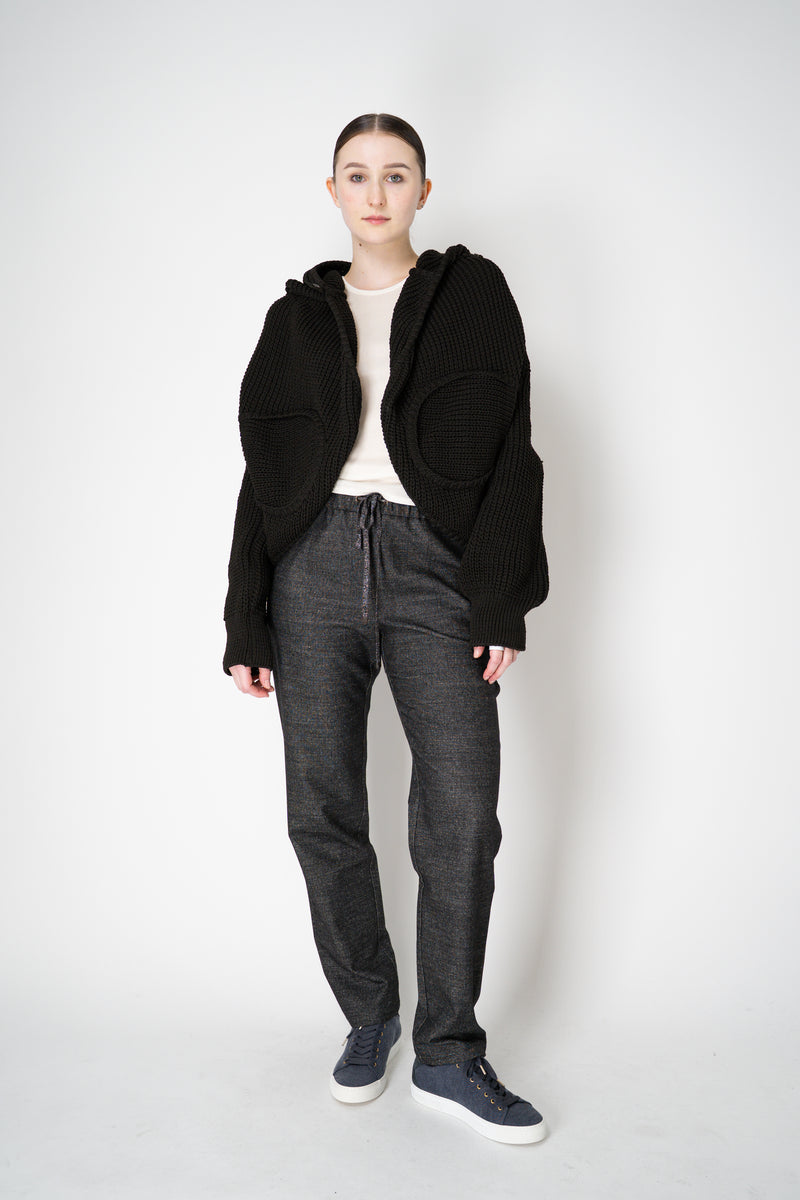 Annette Gortz Cropped Knit Jacket with Hood in Black Vancouver. Shop Online or in Store.