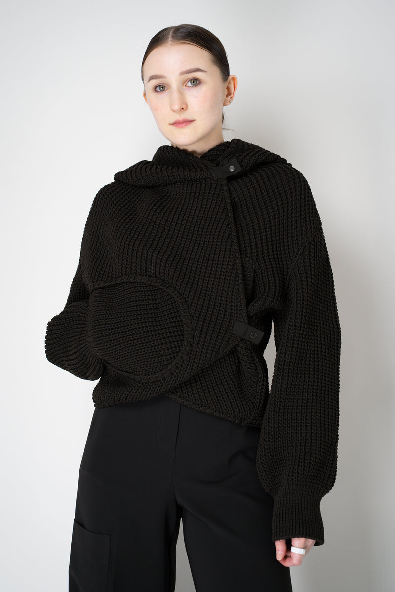 Annette Gortz Cropped Knit Jacket with Hood in Black Vancouver. Shop Online or in Store.