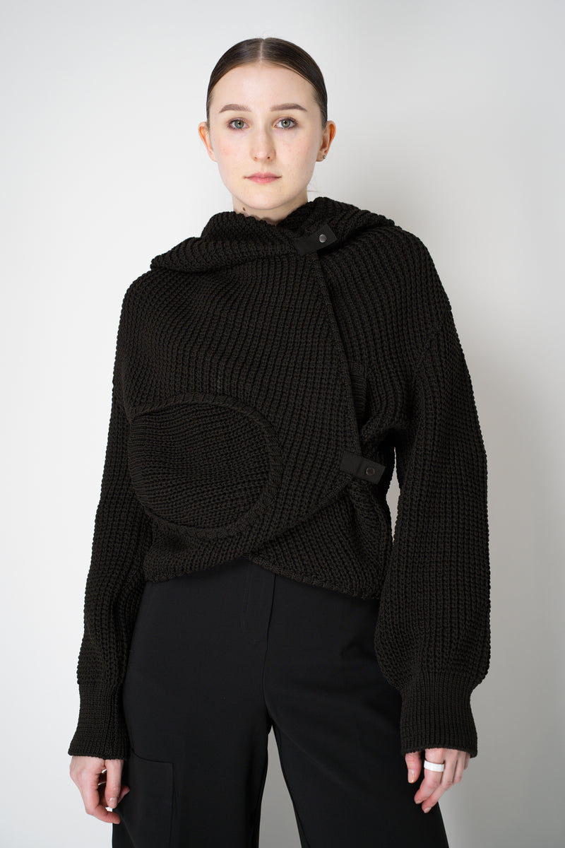 Annette Gortz Cropped Knit Jacket with Hood in Black Vancouver. Shop Online or in Store.