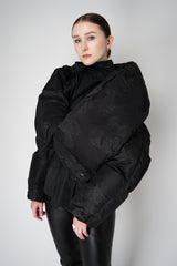 Annette Gortz Down Padded Floral Embossed High Neck Jacket in Black Vancouver. Shop Online or in Store.