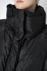 Annette Gortz Down Padded Floral Embossed High Neck Jacket in Black Vancouver. Shop Online or in Store.