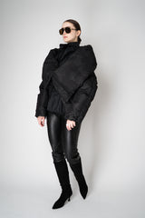 Annette Gortz Down Padded Floral Embossed High Neck Jacket in Black Vancouver. Shop Online or in Store.