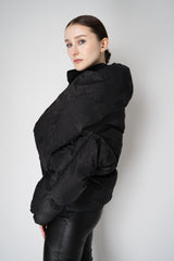 Annette Gortz Down Padded Floral Embossed High Neck Jacket in Black Vancouver. Shop Online or in Store.