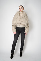 Annette Gortz Down Padded Floral Embossed High Neck Jacket in Cream Vancouver. Shop Online or in Store.